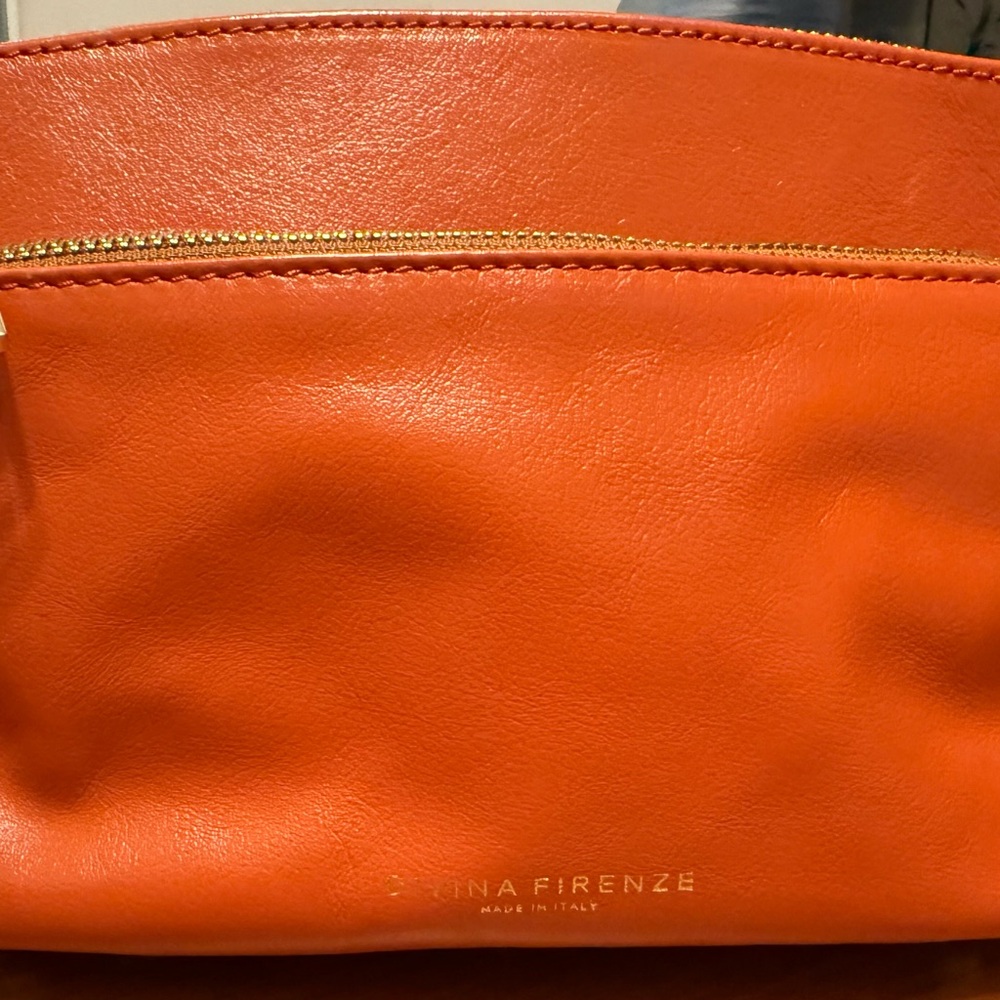 Orange Genuine Leather Bag by Divina Firenze